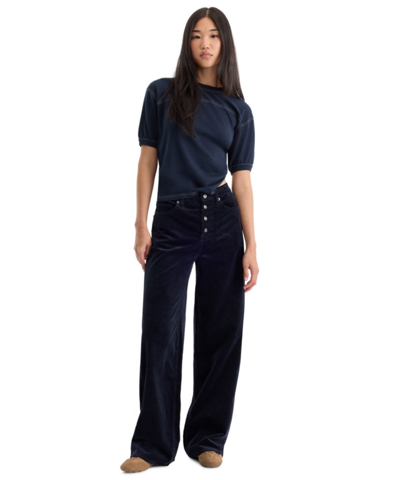 Women's Vintage High-Rise Wide-Leg Corduroy Jeans