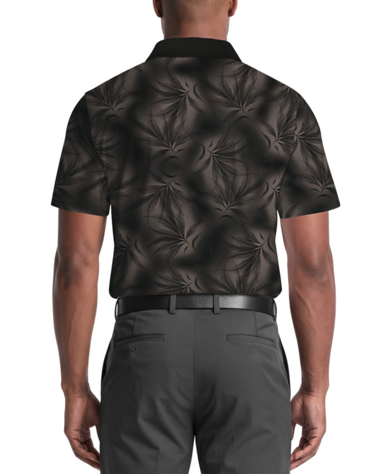 Men's Foliage Print Golf Regular-Fit Polo Shirt
