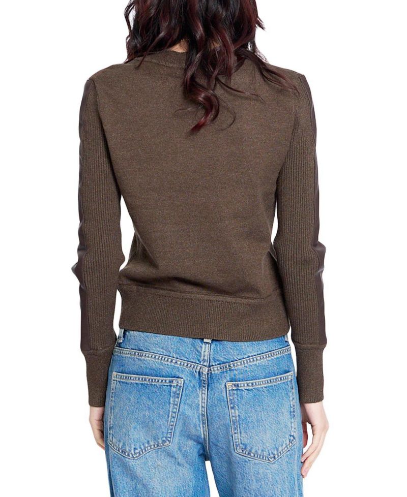 Women's Vesper Faux-Leather Panel Sweater