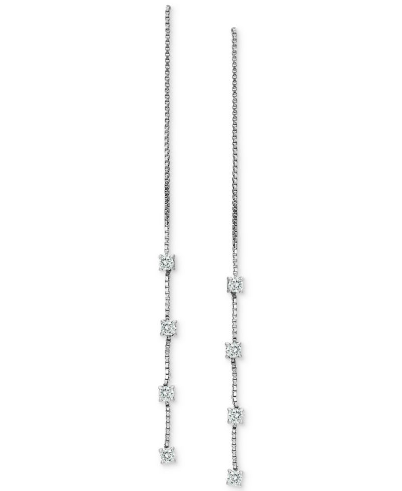 Cubic Zirconia Threader Earrings