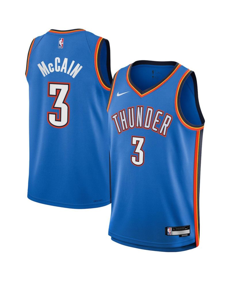 Big Boys and Girls Jared McCain Blue Oklahoma City Thunder Swingman Jersey - Icon Edition