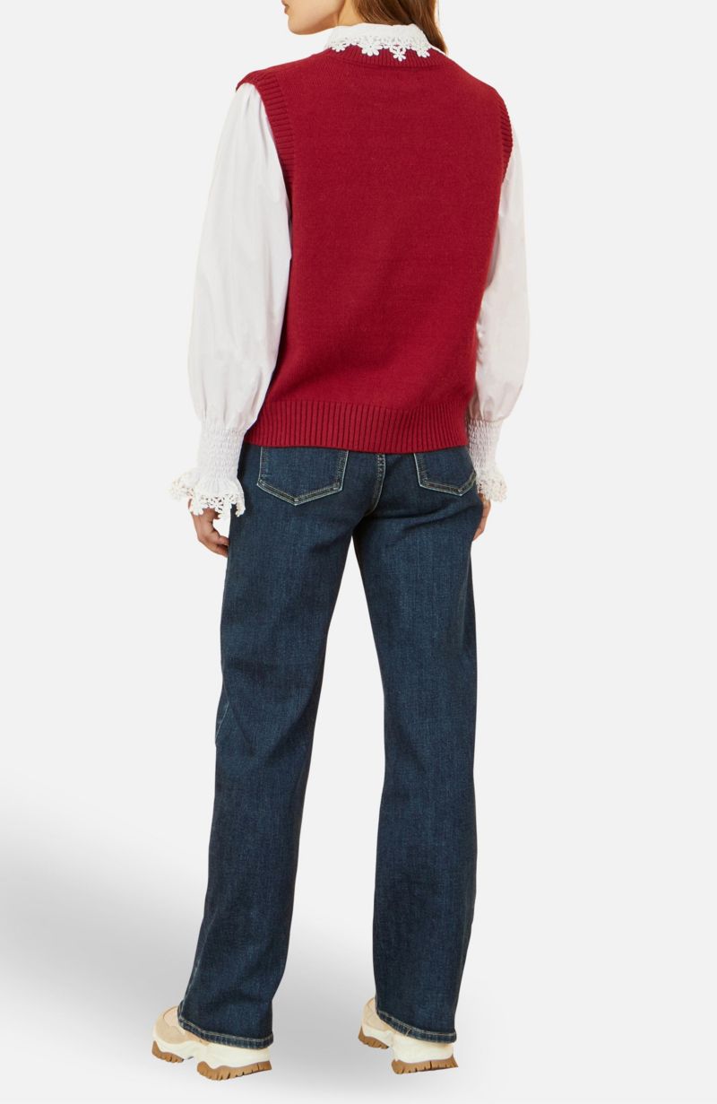 Women's Knitted Flower Sleeveless Sweater Vest