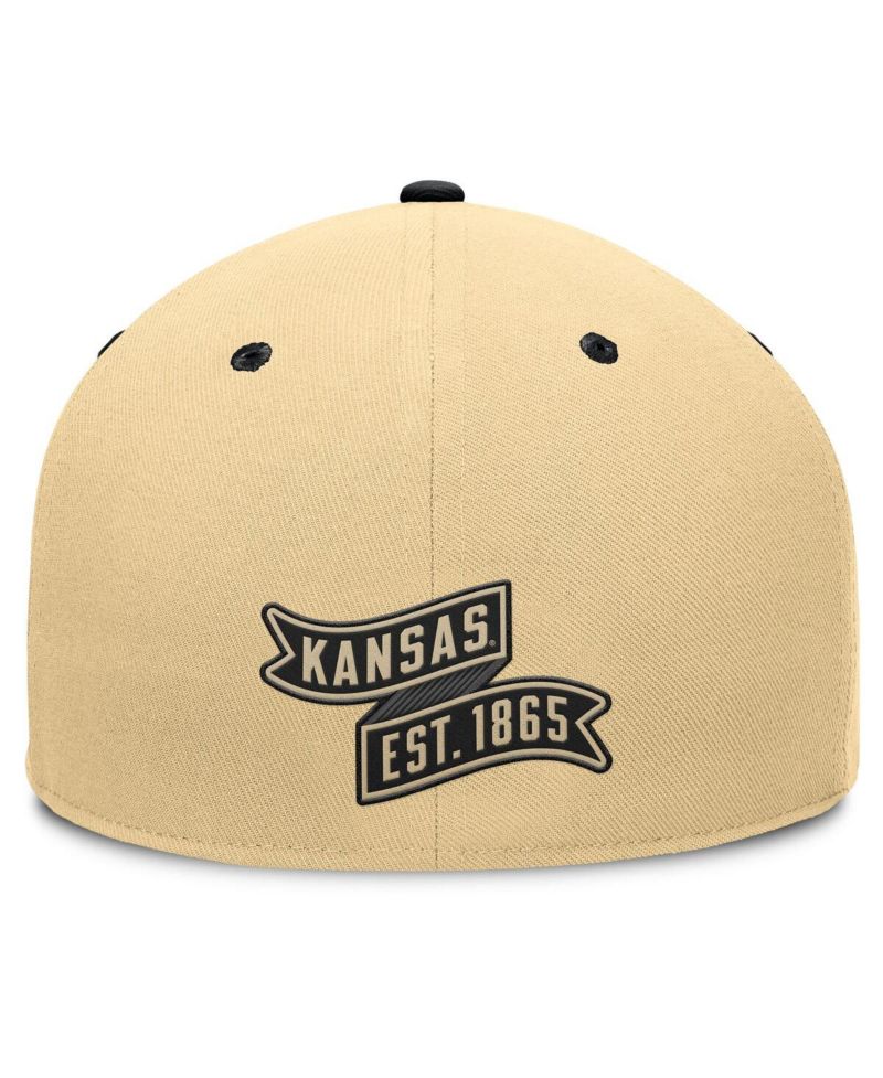 Men's Khaki/Black Kansas Jayhawks Balance Fitted Hat