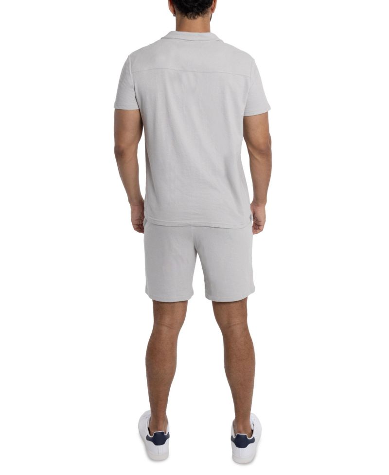 Men's SPRING + MERCER Camp Collar Casual Short Sleeve Button-Up Shirt