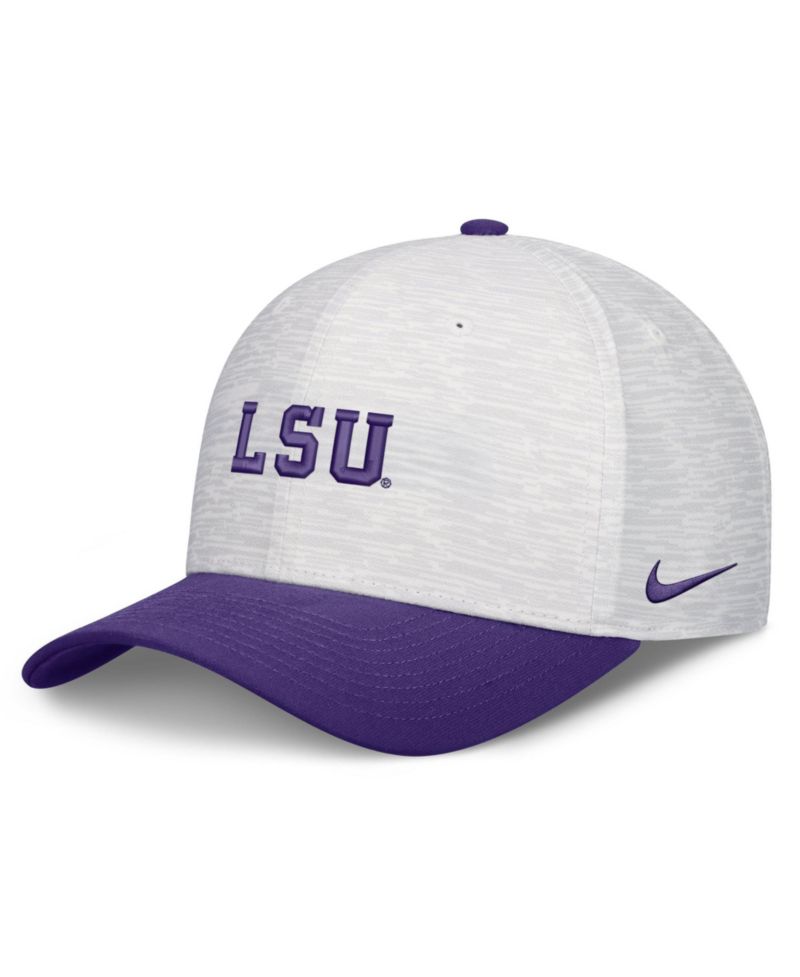 Men's and Women's White/Purple LSU Tigers Primetime Rise Adjustable Hat