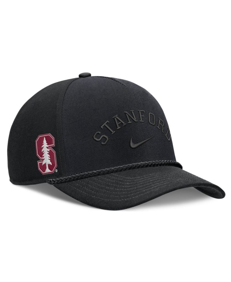 Men's and Women's Black Stanford Cardinal Campus Prep Tonal Rope Rise 5-Panel Adjustable Hat