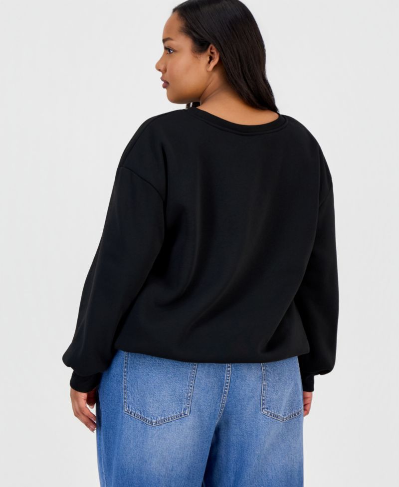 Trendy Plus Size Bubble-Hem Sweatshirt