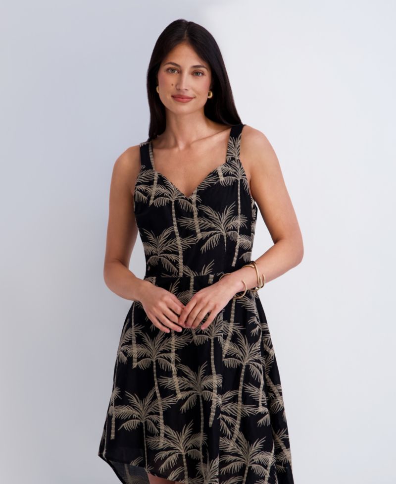 Women's Embroidered Woven Sleeveless Dress