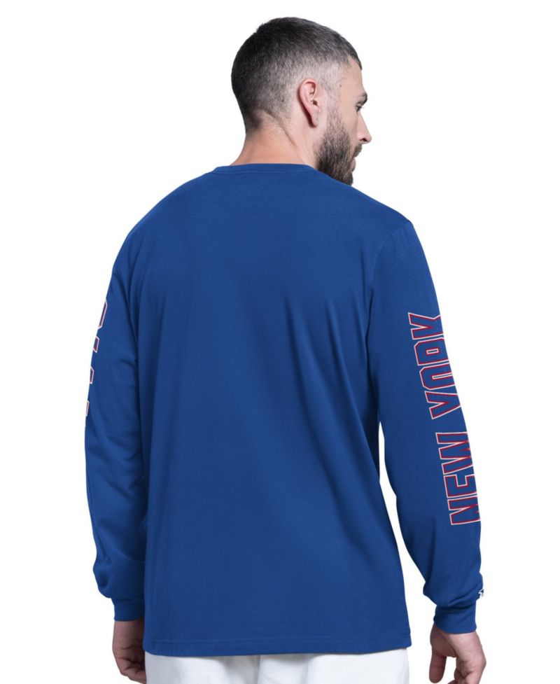 Men's Royal New York Giants Clutch Hit II Long-Sleeve T-Shirt