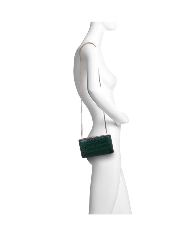 Woman's Lula Croc Embossed Leather Minaudiere
