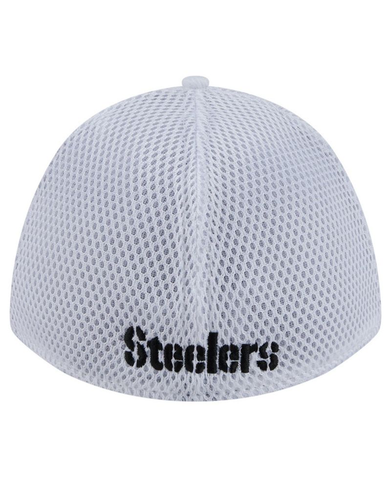 Men's White/Black Pittsburgh Steelers Dash 39THIRTY M-Crown Flex Hat