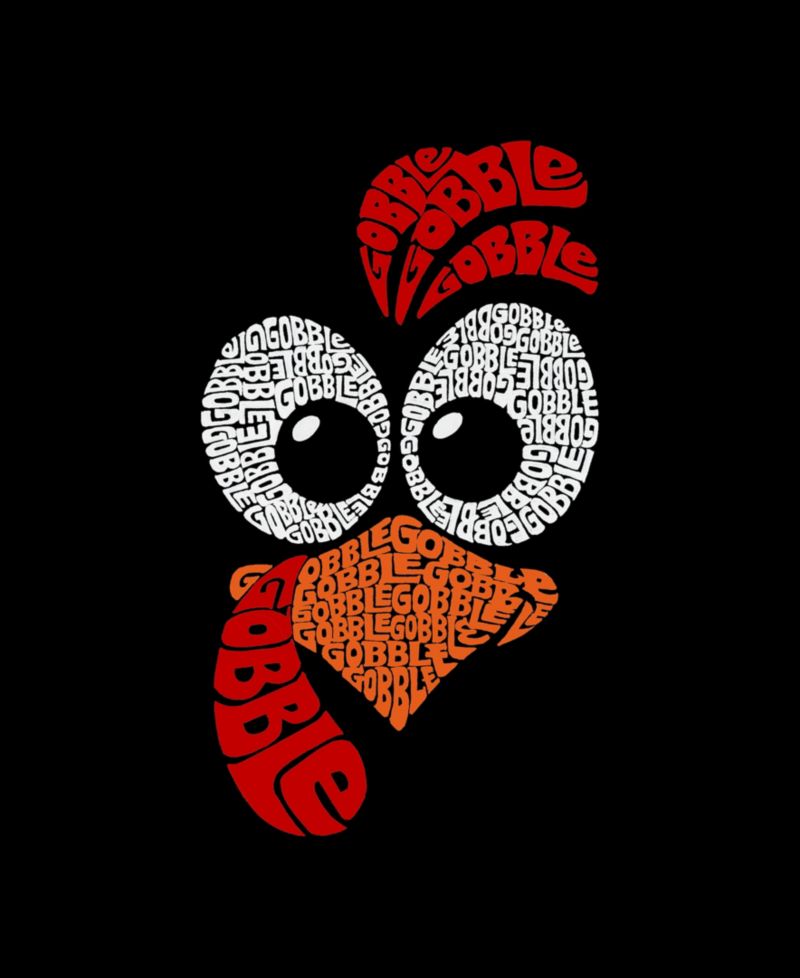 Men's Turkey Face Word Art T-Shirt