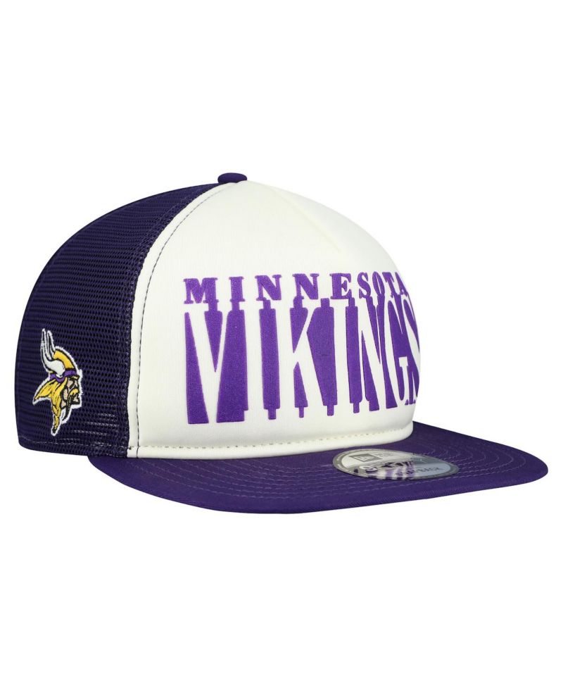 Men's Cream/Purple Minnesota Vikings Cutout A-Frame 9FIFTY Snapback Hat