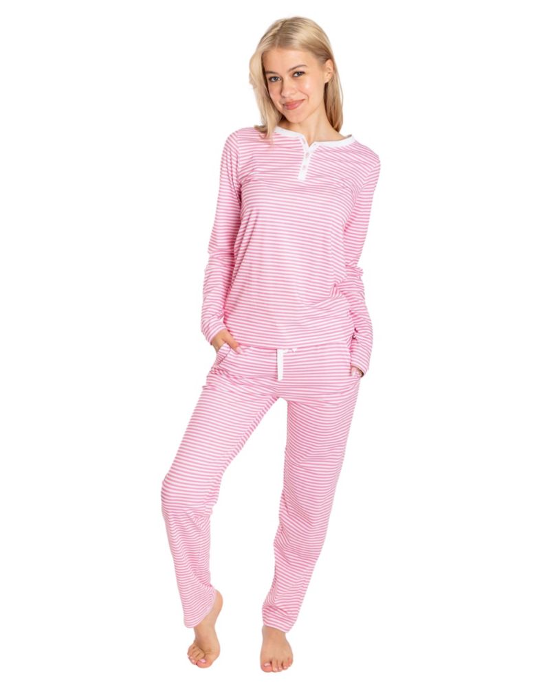 Women's Organic Cotton Jersey Two Piece Long Sleeve Pajama Set