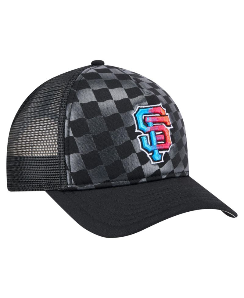 Men's Black San Francisco Giants Gradient 9FORTY A-Frame M-Crown Trucker Adjustable Hat