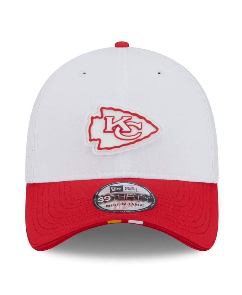 Men's White/Red Kansas City Chiefs 2025 NFL Training Camp 39THIRTY Flex Hat