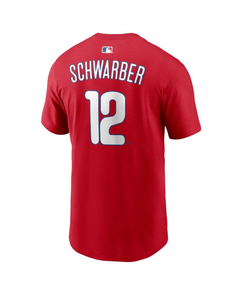 Men's Kyle Schwarber Red Philadelphia Phillies Name & Number T-Shirt