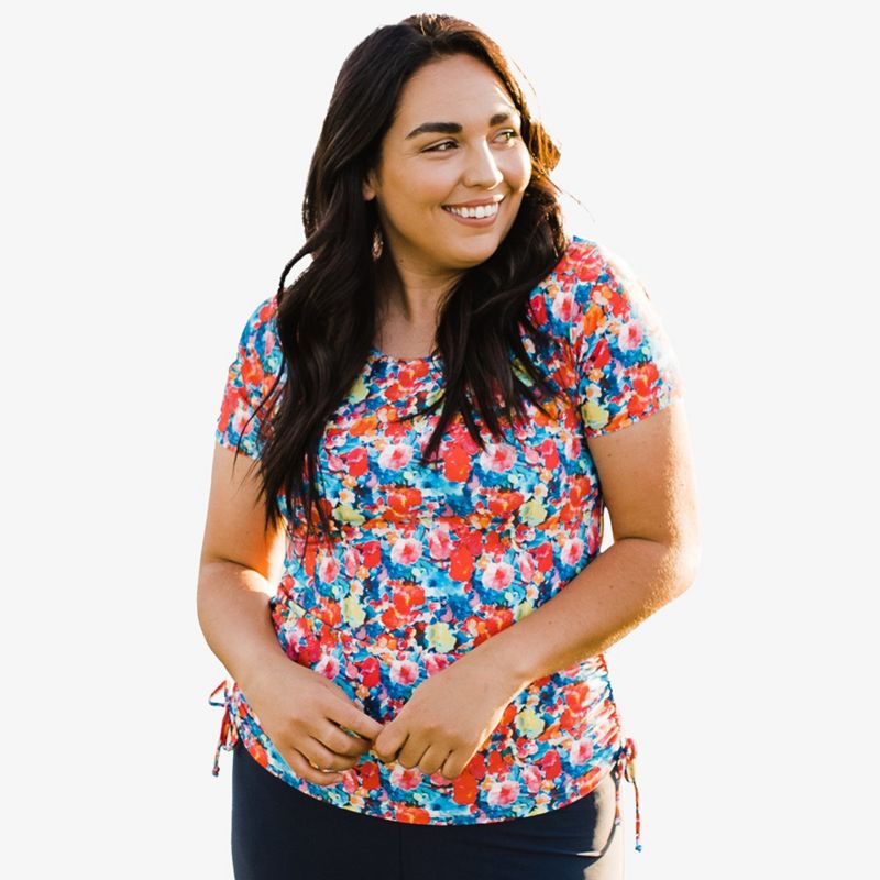 Plus Size UPF 50+ Short Sleeve Adele Swim Top