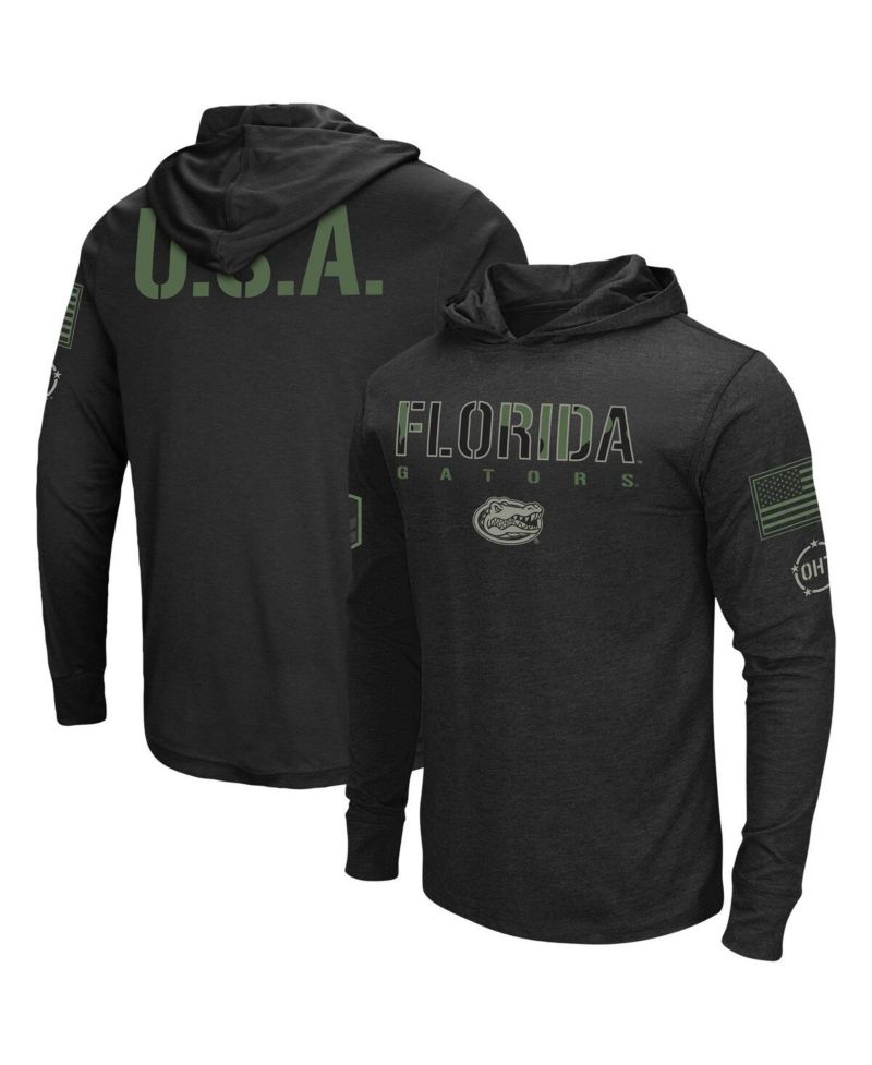 Men's Black Florida Gators Big and Tall OHT Military-Inspired Appreciation Tango Long Sleeve Hoodie T-shirt