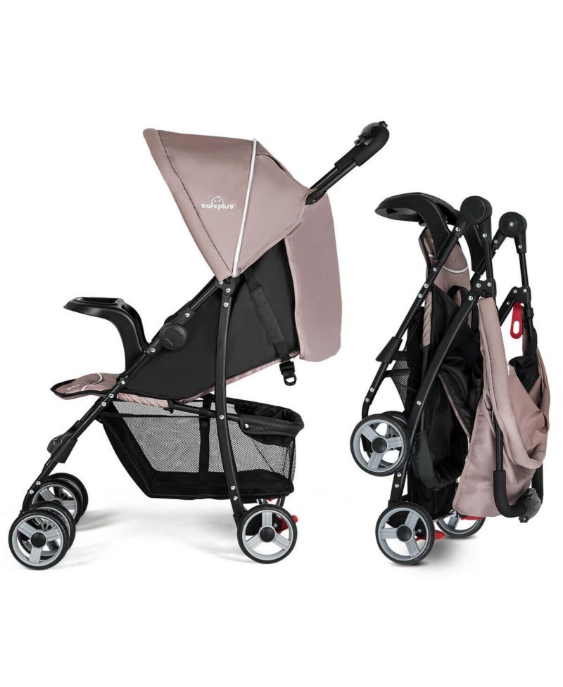 Foldable Lightweight Baby Stroller Kids Travel Pushchair 5-Point