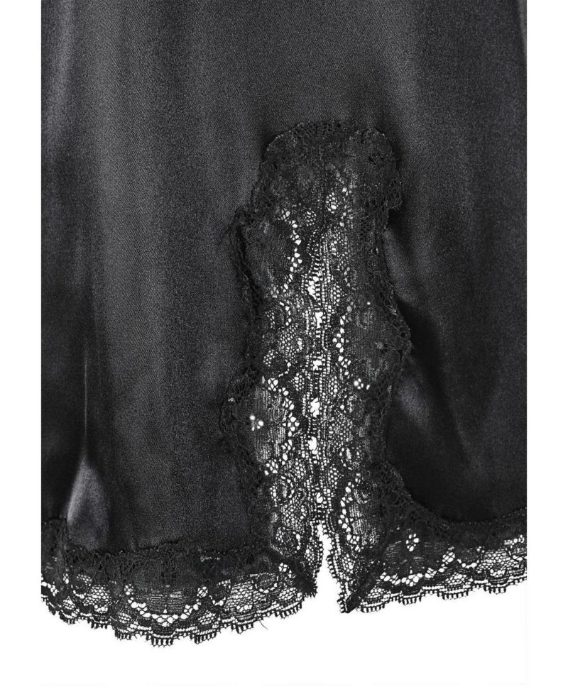 Women's Lace Trim Satin Nightgown Negligee