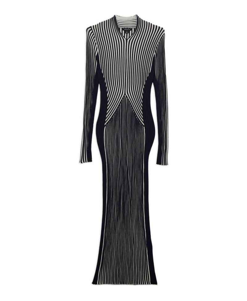 Women's Fitted Long Sleeve Midi Dress