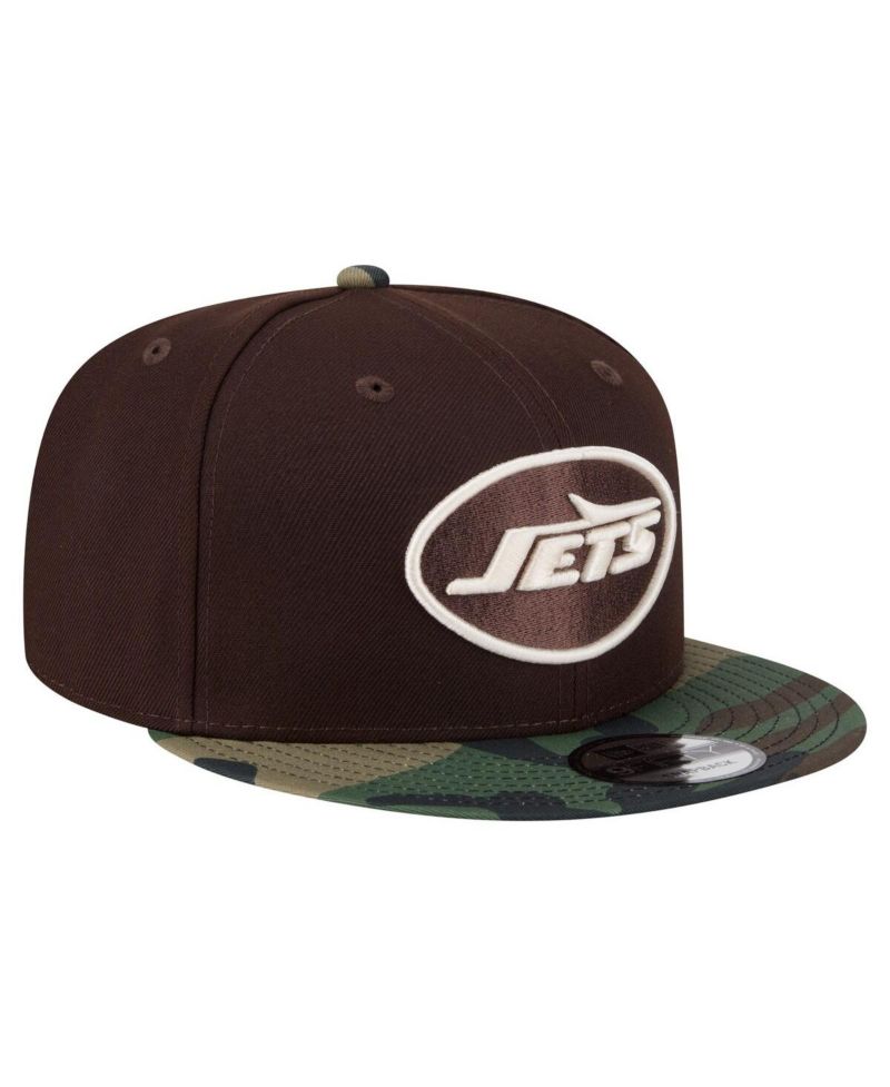 Men's Dark Brown New York Jets Burnt Wood Camo 9FIFTY Snapback Hat