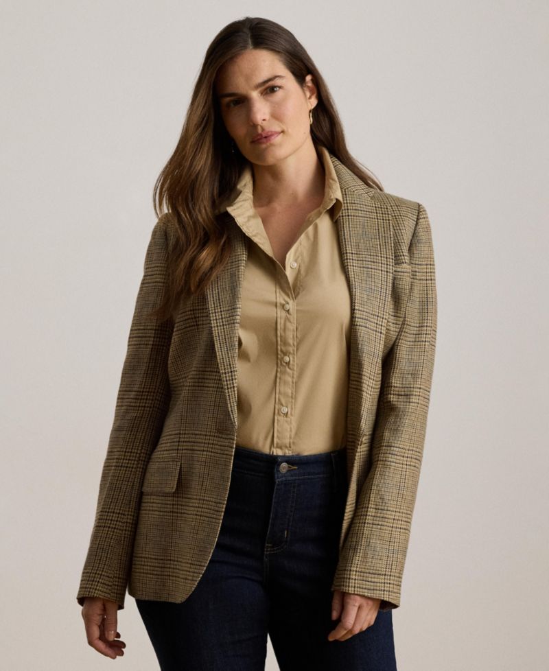 Women's Glen Plaid Padded Blazer