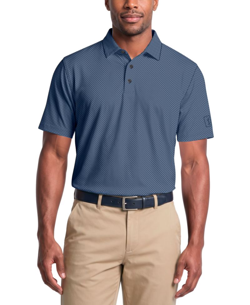 Men's Herringbone Jacquard Golf Polo Shirt