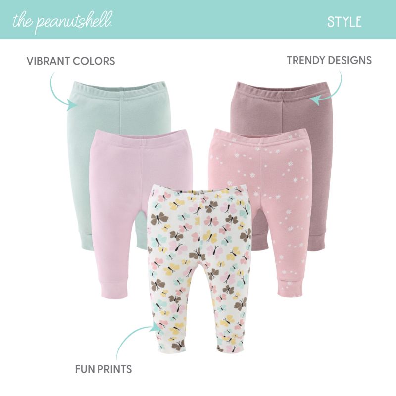 Baby Girls Pants, 5-Pack, Butterfly Kisses