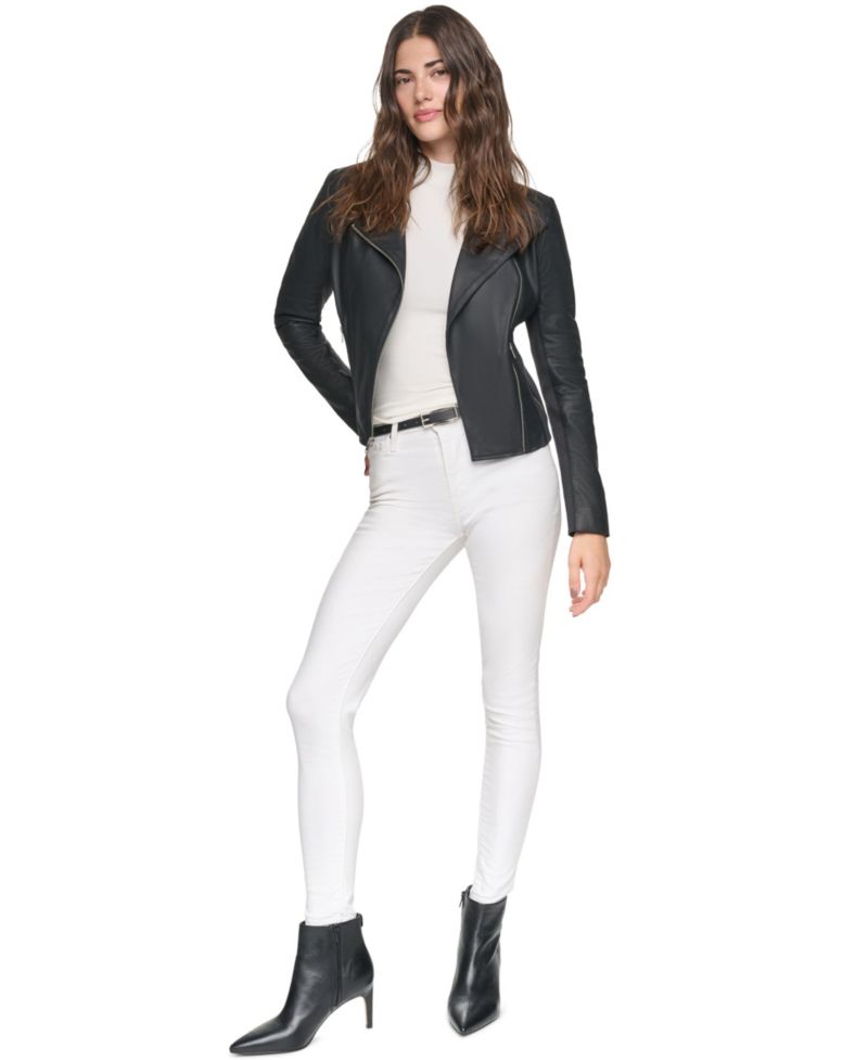 Women's Felix Fitted Leather Moto Jacket