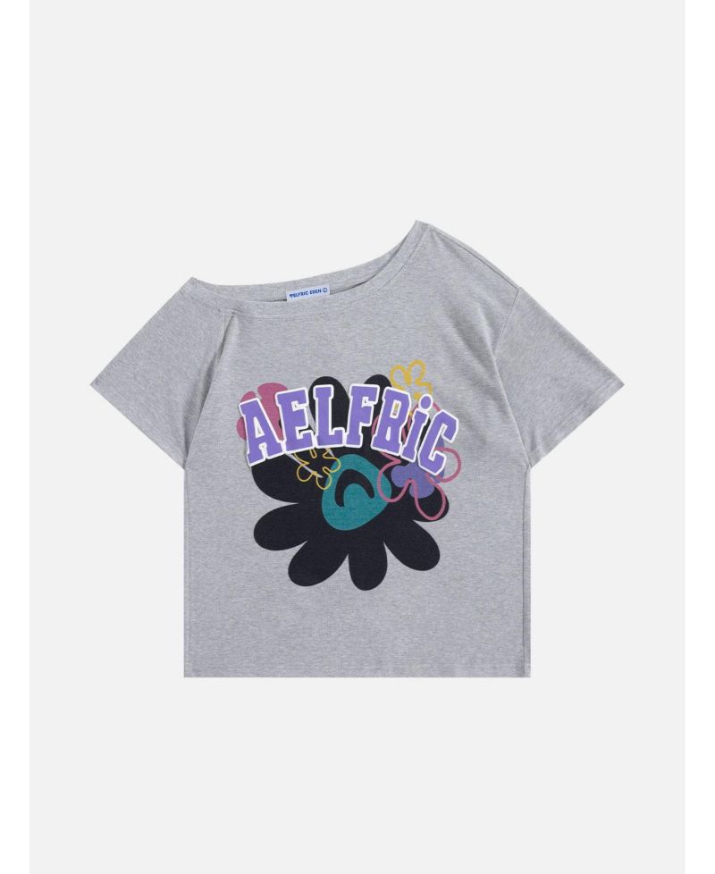 Women's Flower Off-The-Shoulder Tee