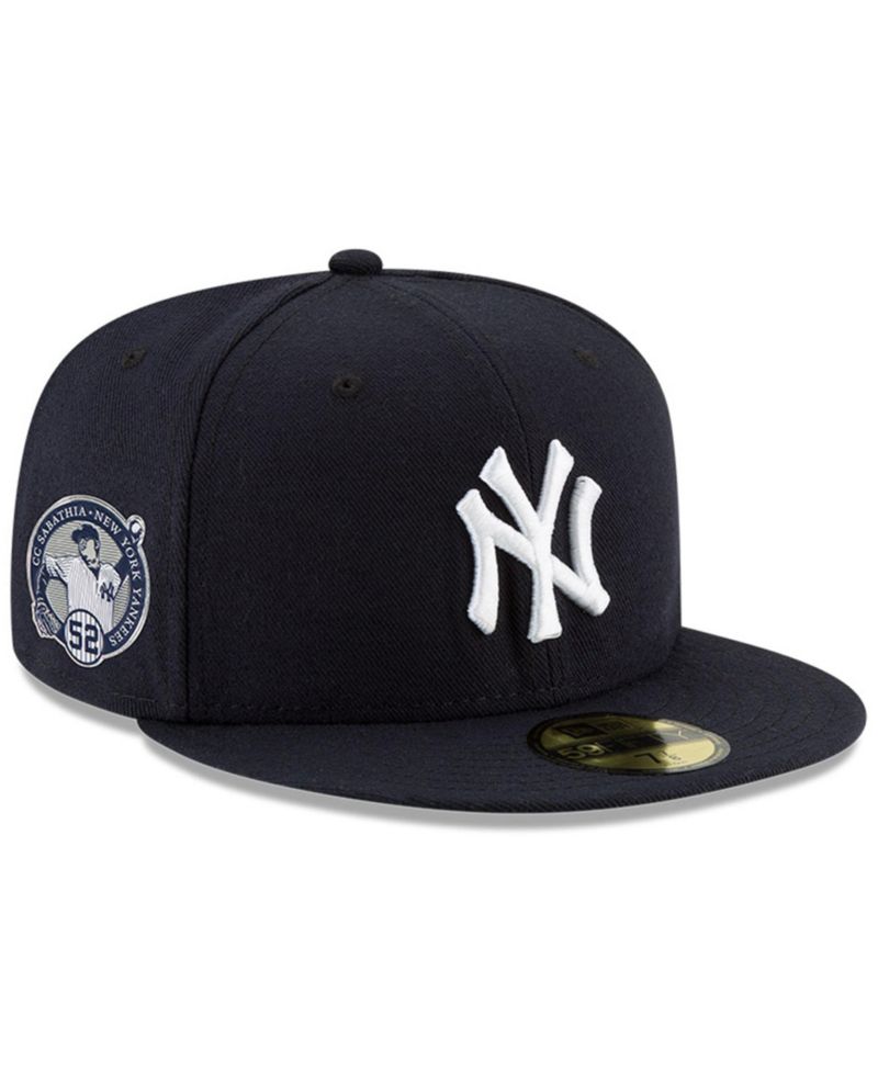 Men's CC Sabathia Navy New York Yankees Number Retirement Authentic Collection On-Field 59FIFTY Fitted Hat