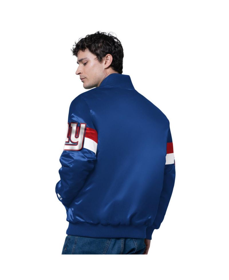 Men's Royal New York Giants Triple Option Satin Varsity Full-Snap Jacket