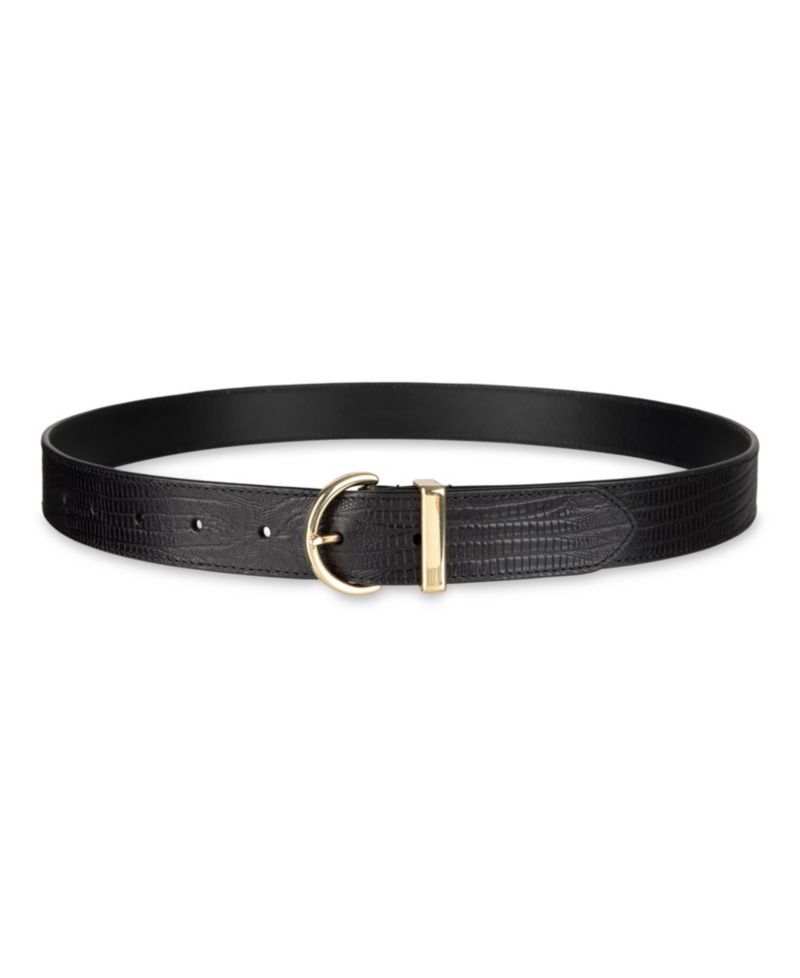 Women's Lizard-Texture Leather Dress Belt