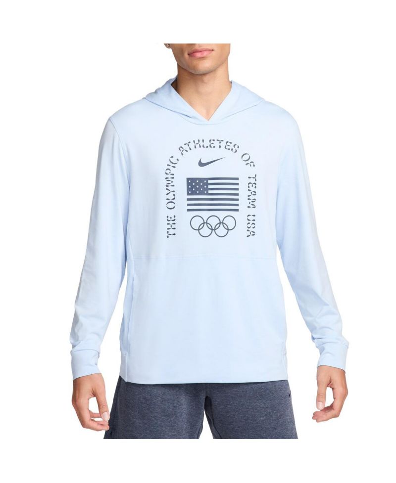Men's Light Blue Team USA Restore Yoga Long Sleeve Hoodie T-Shirt