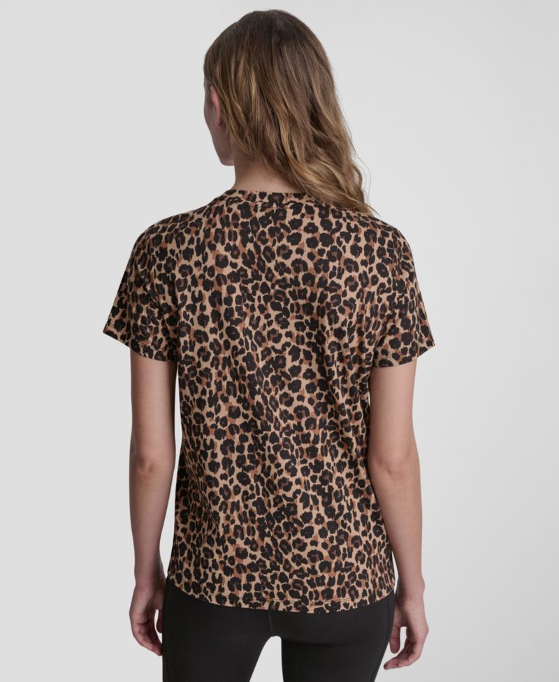 Women's Foil Logo Leopard Crewneck T-Shirt