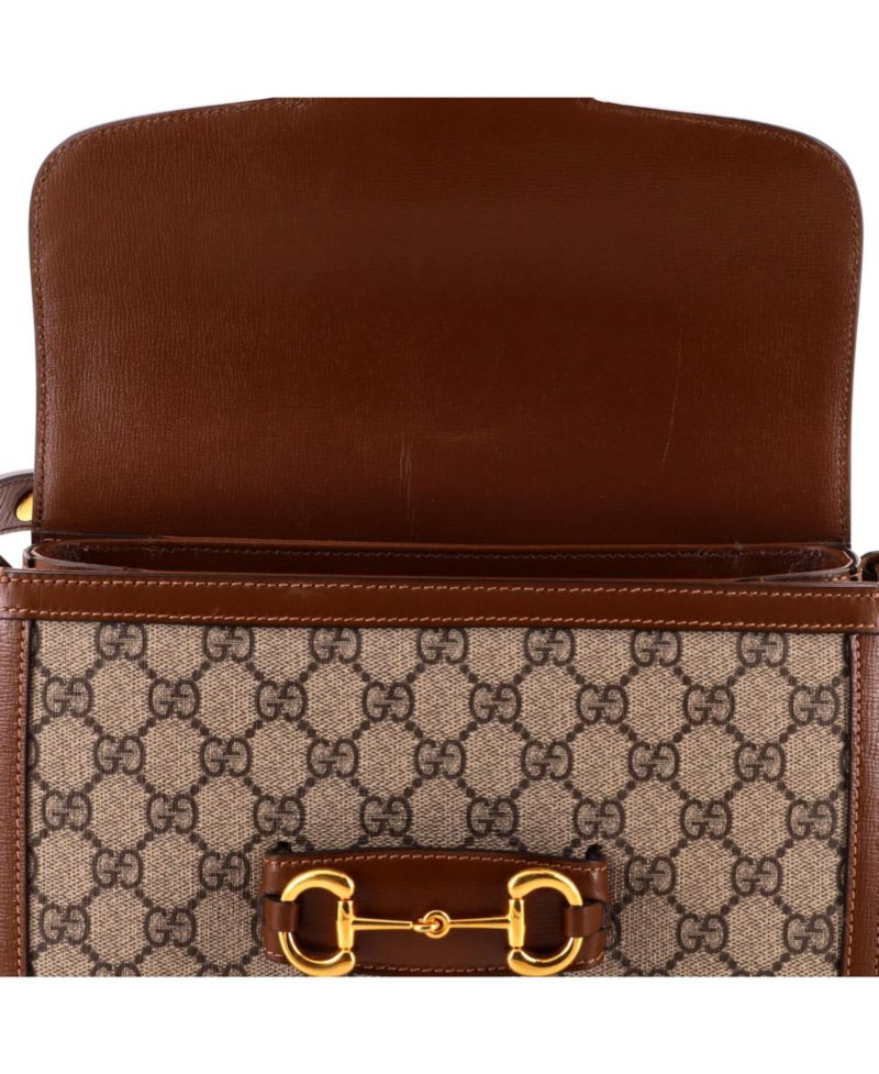 Small Horsebit 1955 Shoulder Bag GG Coated Canvas with Leather