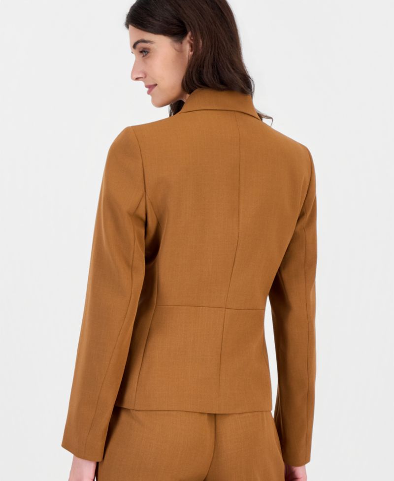 Women's Long Sleeve Stretch Crepe Two Button Blazer