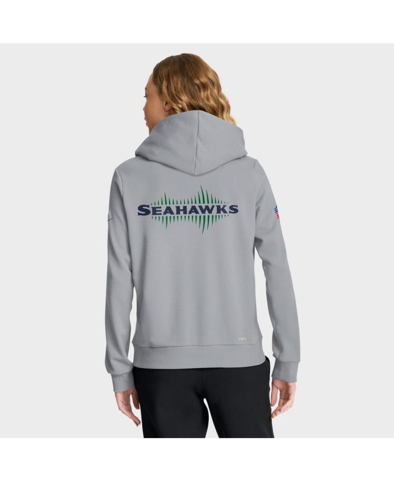 Women's Wolf Gray Seattle Seahawks 2025 Rivalries Collection Standard Issue Sideline Dri-FIT Hoodie