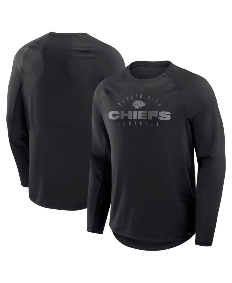 Men's Black Kansas City Chiefs Coverage Scheme Long Sleeve T-Shirt