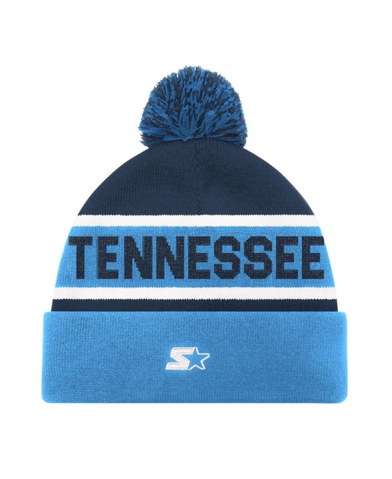 Men's and Women's Light Blue Tennessee Titans Cuffed Knit Hat with Pom