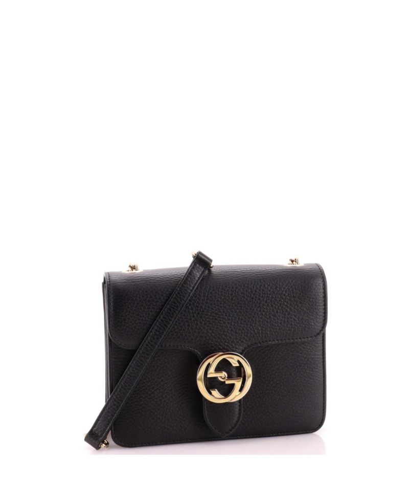 Small Interlocking Shoulder Bag Leather
