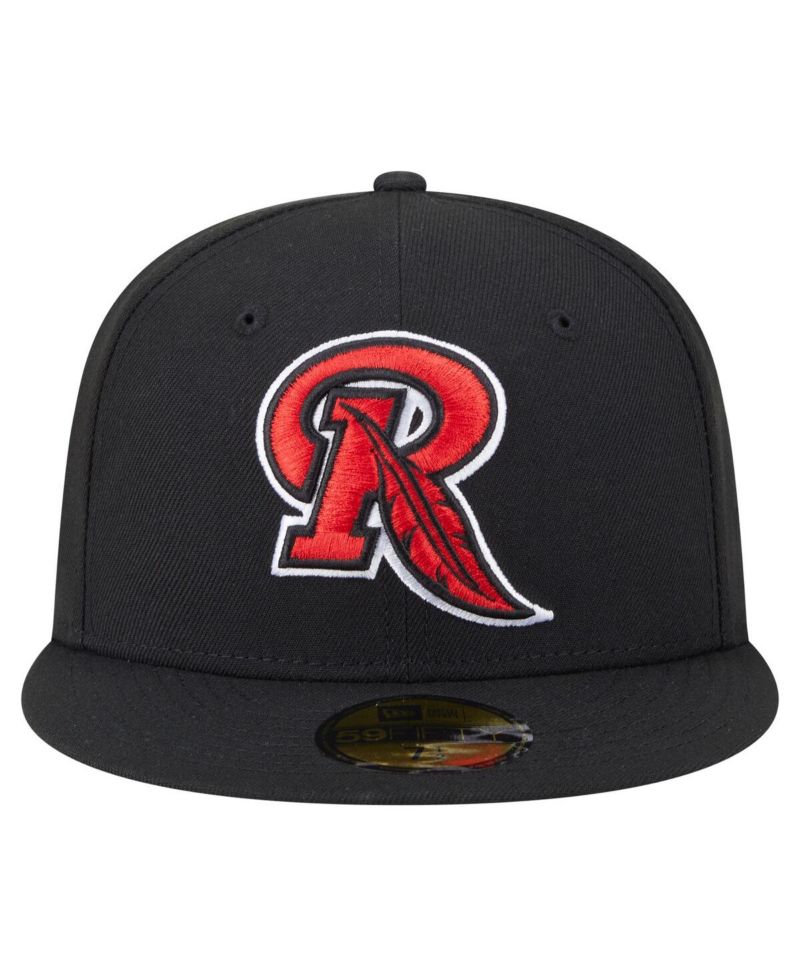 Men's Black Rochester Red Wings Authentic Collection 59FIFTY Fitted Hat