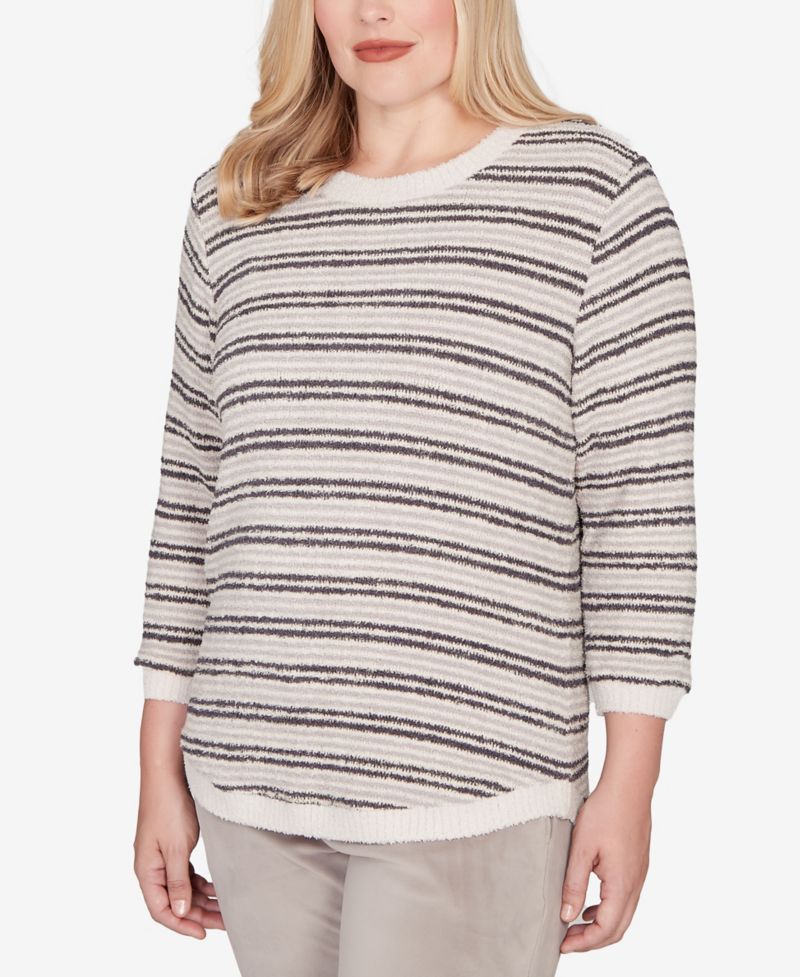 Calm Luxe Eyelash Striped Knit Top
