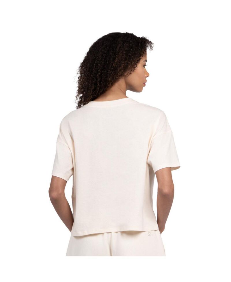 Women's Cream Atlanta Braves Pastels Boxy Cropped T-Shirt