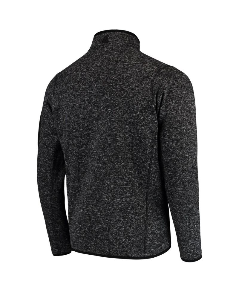 Men's Heather Black Pittsburgh Steelers Fortune Quarter-Zip Pullover Jacket