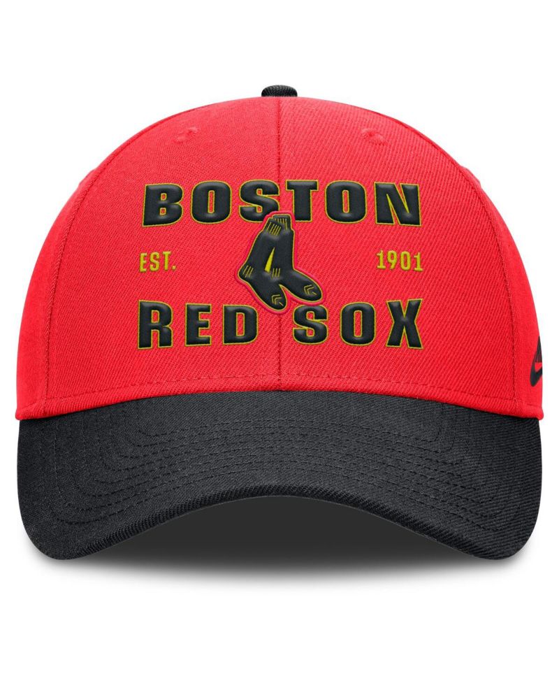 Men's Crimson/Black Boston Red Sox Neon 90s Rise Adjustable Hat
