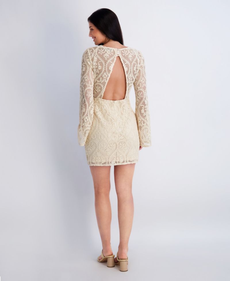 Women's V-Neck Open Back Crochet Lace Dress