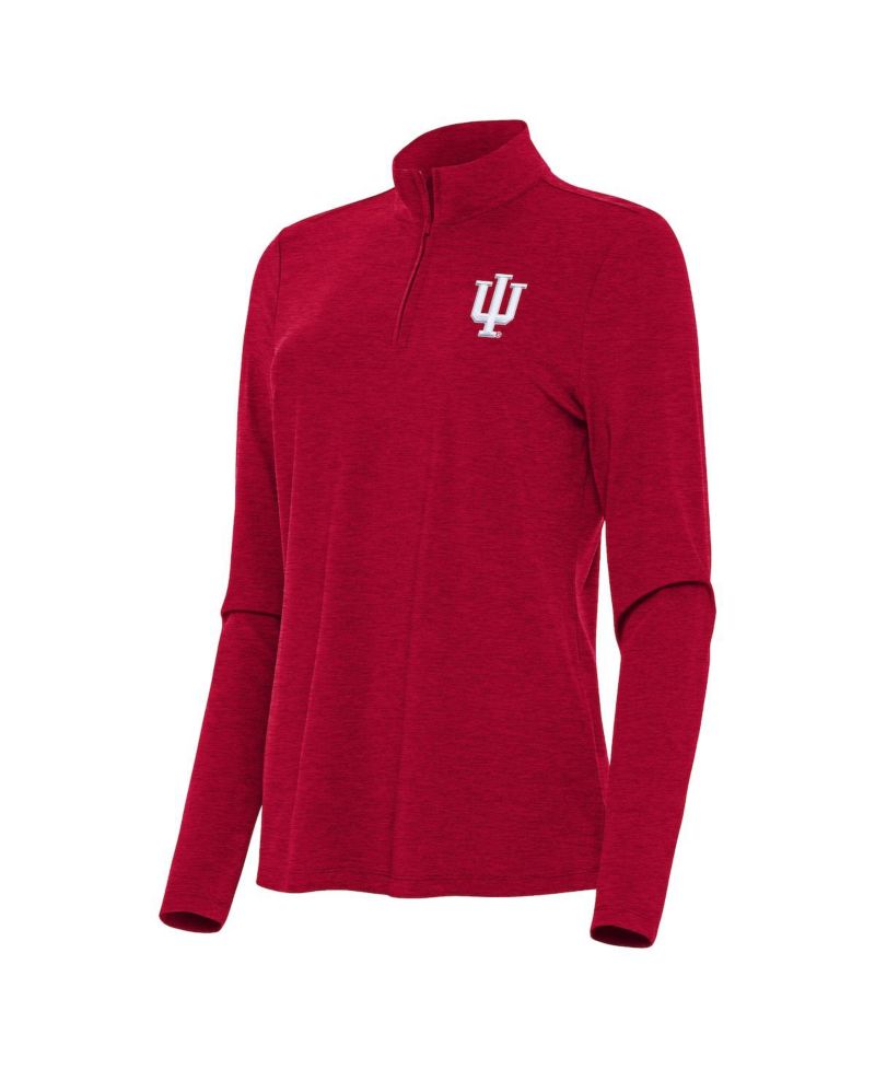 Women's Heather Crimson Indiana Hoosiers Bright Quarter-Zip Top